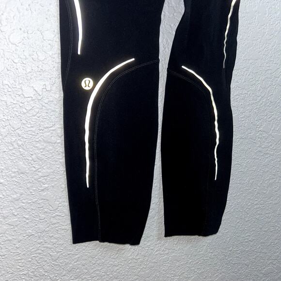 Lululemon Base Pace High-Rise Reflective Tight 25" Black Womens Size 0 Reflect - Picture 10 of 13